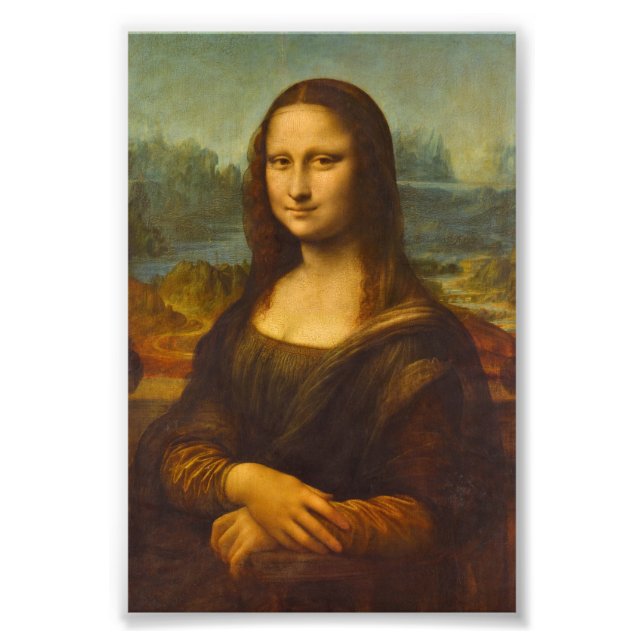 Mona Lisa, La Joconde av Leonardo da Vinci Fototryck (Framsidan)