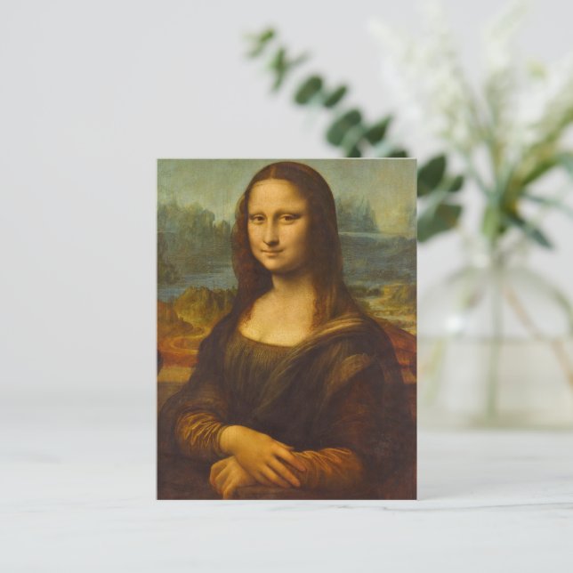 Mona Lisa, La Joconde av Leonardo da Vinci Helg Vykort (Stående Fram)