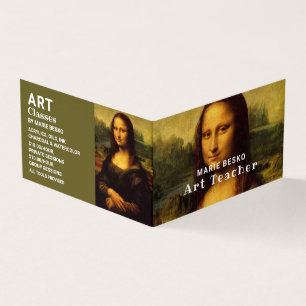 Mona Lisa, Leonardo Da Vinci, Art Teacher Detailed Visitkort
