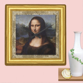 Mona Lisa, Leonardo da Vinci, Framed Canvas Fyrkantig Klocka