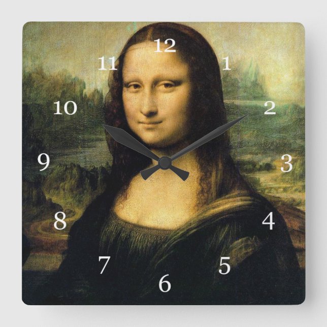 Mona Lisa, Leonardo Da Vinci Fyrkantig Klocka (Framsida)