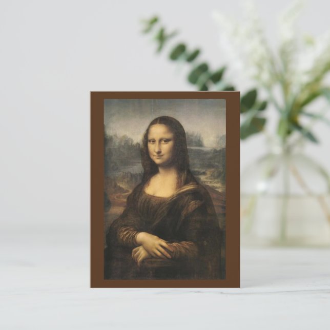 Mona Lisa -Leonardo Da Vinci Helg Vykort (Stående Fram)