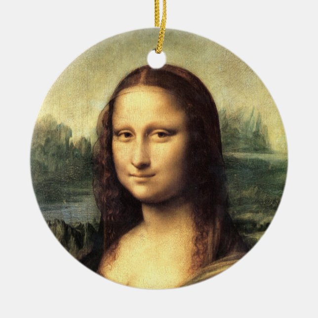 Mona Lisa Leonardo da Vinci Julgransprydnad Keramik (Framsidan)