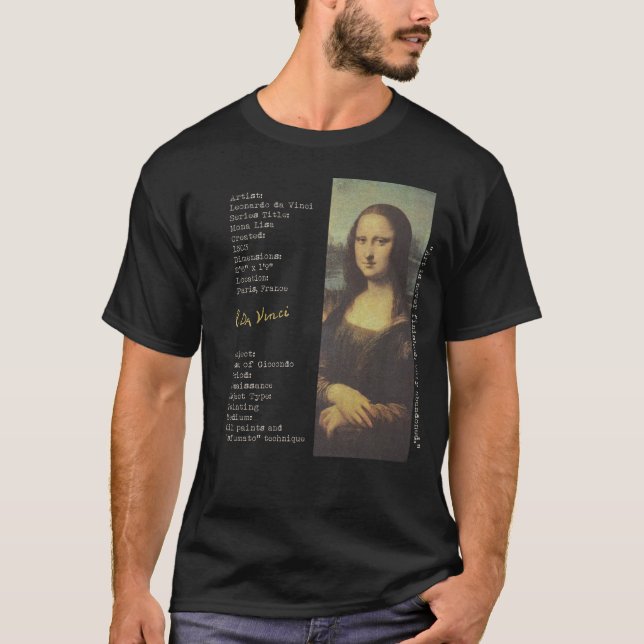 Mona Lisa Leonardo Da Vinci T Shirt (Framsida)
