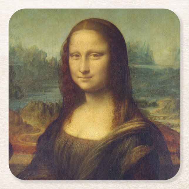 Mona Lisa, Leonardo da Vinci Underlägg Papper Kvadrat (Framsidan)