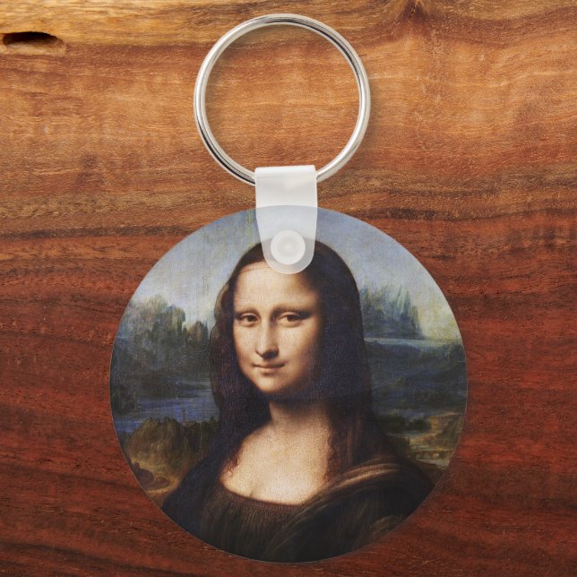 Mona Lisa & Leonardo da Vinci/vintage Italien Nyckelring (Framsida)