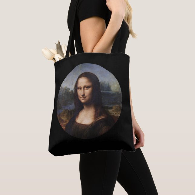 Mona Lisa & Leonardo da Vinci /vintage Italien Tygkasse (Närbild)