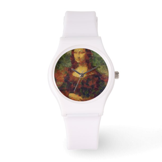 Mona Lisa Lettuce Fine Art Vegan Spoof Armbandsur (Framsida)