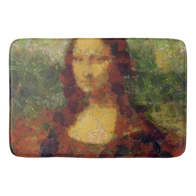 Mona Lisa Lettuce Fine Art Vegan Spoof Badrumsmatta (Framsidan)