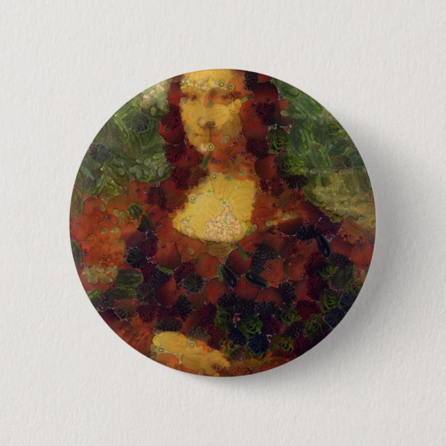 Mona Lisa Lettuce Fine Art Vegan Spoof Knapp (Framsida)