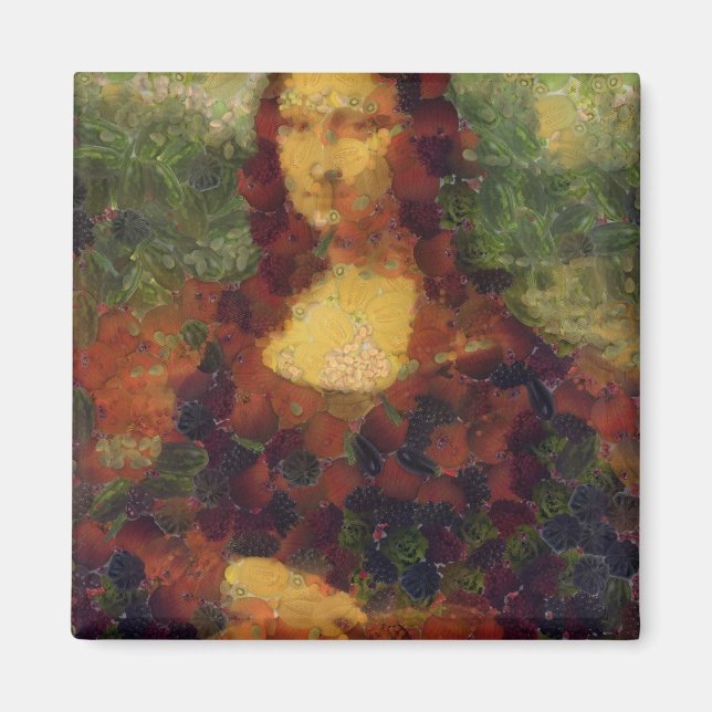Mona Lisa Lettuce Fine Art Vegan Spoof Magnet (Framsidan)