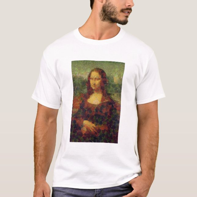 Mona Lisa Lettuce Fine Art Vegan Spoof T Shirt (Framsida)