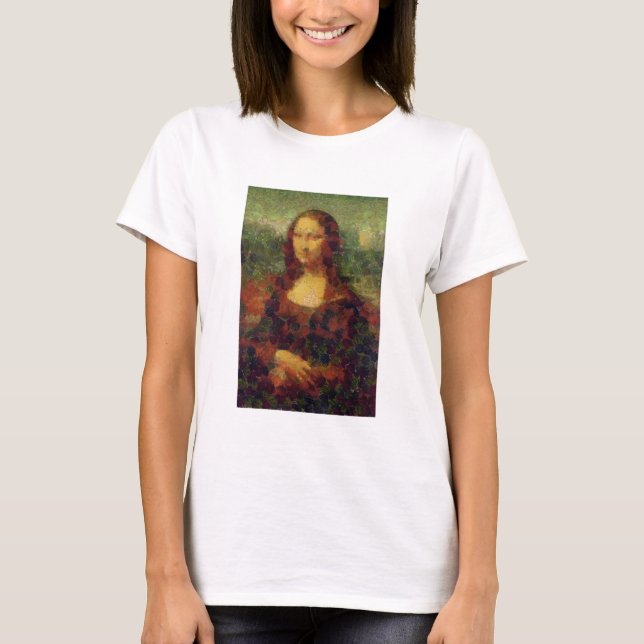 Mona Lisa Lettuce Fine Art Vegan Spoof T Shirt (Framsida)