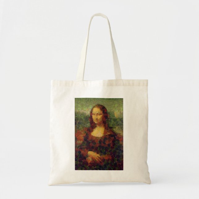 Mona Lisa Lettuce Fine Art Vegan Spoof Tygkasse (Framsidan)
