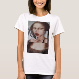 Mona Lisa Lollipop färgad T Shirt