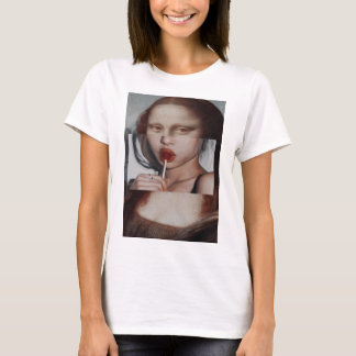 Mona Lisa Lollipop färgad T Shirt
