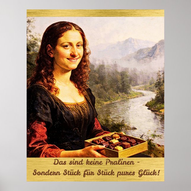 Mona Lisa mag Pralinen Poster (Framsidan)