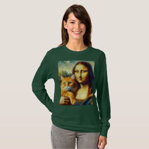 Mona Lisa målar La Gioconda med Cat T Shirt