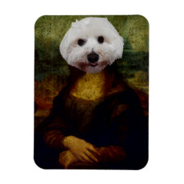 Mona Lisa Malese Hund Painting Flexible Magnet