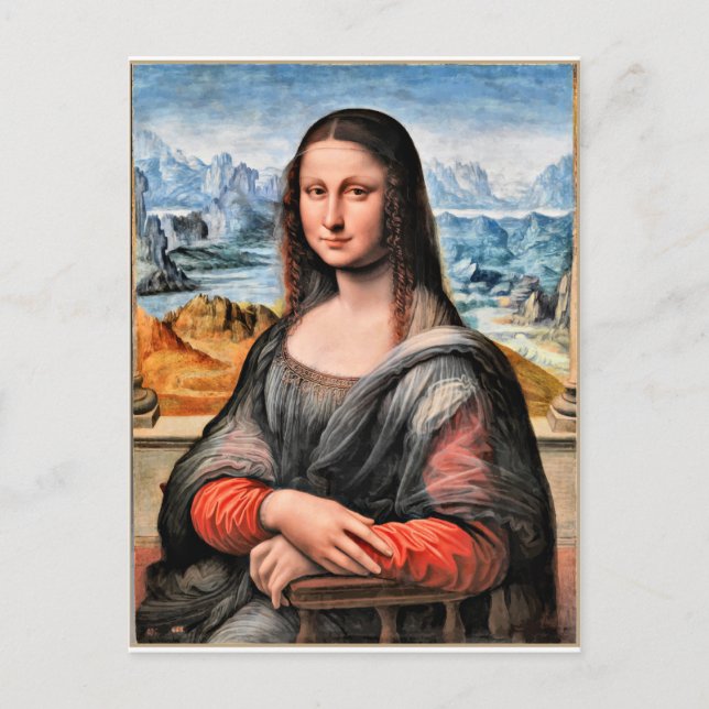 Mona Lisa, målning av berömd av Leonardo da Vinci Helg Vykort (Framsida)
