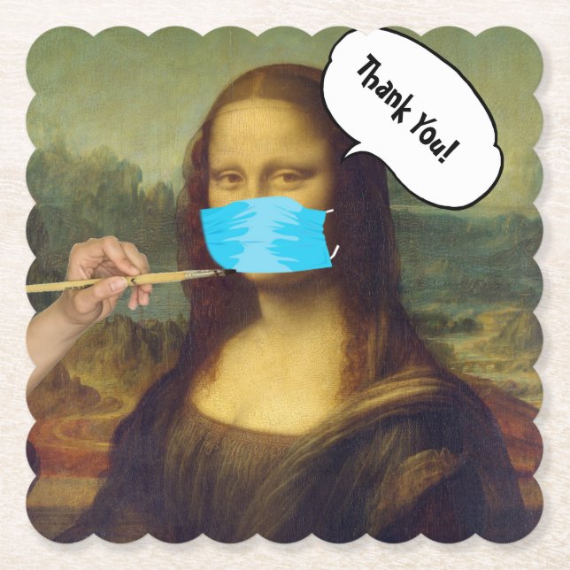 Mona Lisa masked Underlägg Papper (Framsida)