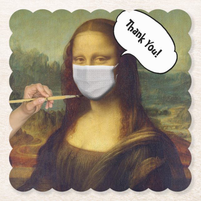 Mona Lisa masked Underlägg Papper (Framsida)