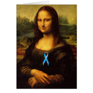 Mona Lisa med Blue Ribbon Hälsningskort