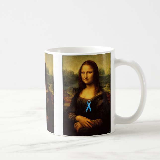 Mona Lisa med Blue Ribbon Kaffemugg (Höger)