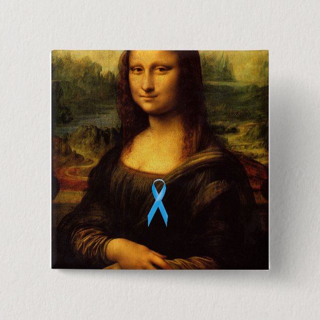 Mona Lisa med Blue Ribbon Knapp (Framsida)
