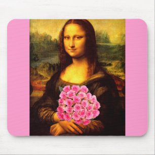 Mona Lisa med Bouquet-Rosa ros Musmatta