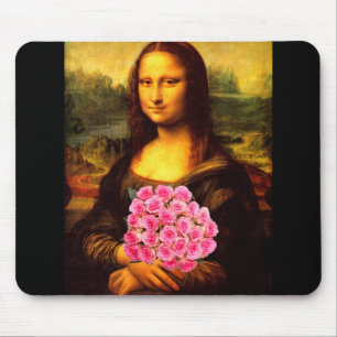 Mona Lisa med Bouquet-Rosa ros Musmatta