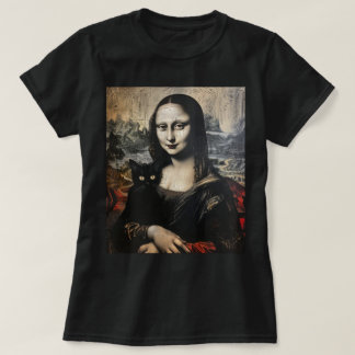 Mona Lisa med Cat T-shirt