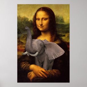 Mona Lisa med elefanten Poster