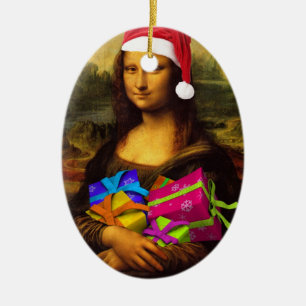 Mona Lisa Med jul Paket Julgransprydnad Keramik