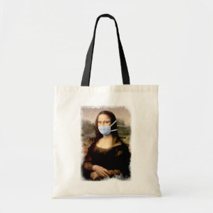 Mona Lisa med mask Da Vinci driver gäck med konste Tygkasse