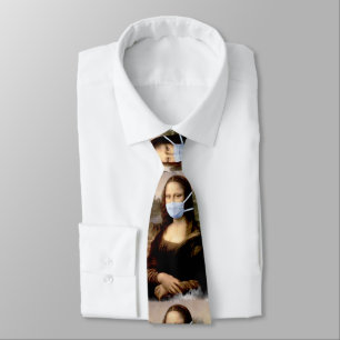 Mona Lisa med mask Da Vinci förfalskar konsten Slips