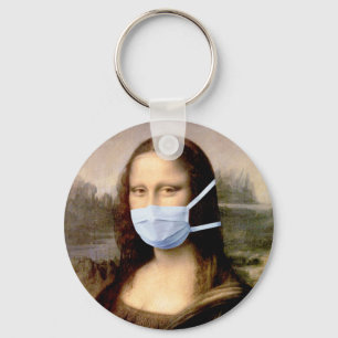 Mona Lisa med Mask Da Vinci som talar om konsten Nyckelring