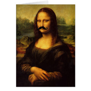 Mona Lisa med mustache Hälsningskort