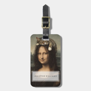 Mona Lisa med sovande katt                    Bagagebricka