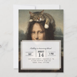 Mona Lisa med sovande katt                        Inbjudningar