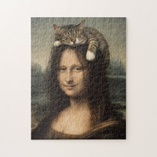 Mona Lisa med sovande katt                        Pussel