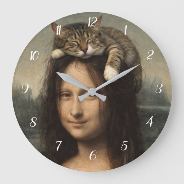 Mona Lisa med sovande katt                        Stor Klocka (Framsida)