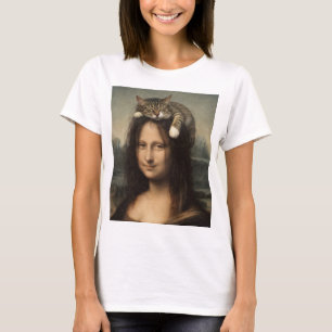 Mona Lisa med sovande katt T Shirt