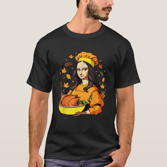 Mona Lisa med Turkiets Thanksgiving för konstlärar T Shirt (Framsida)