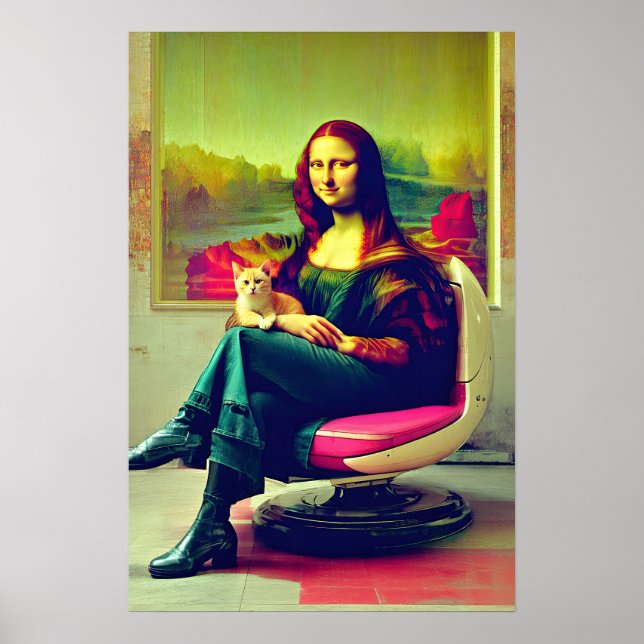 Mona Lisa Meme Pop Art  Poster (Framsidan)