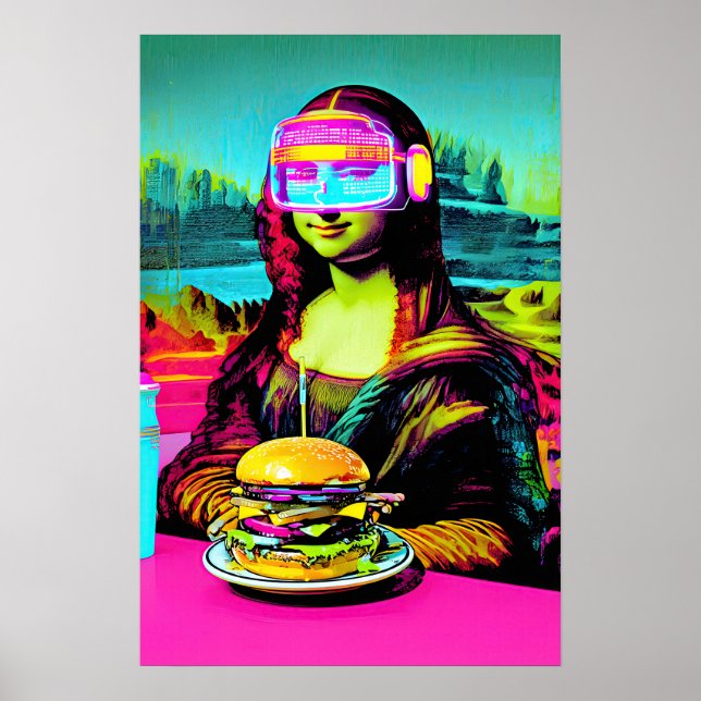 Mona Lisa Meme Pop Art  Poster (Framsidan)