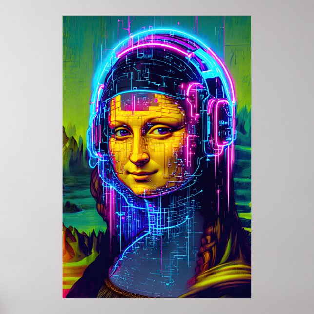 Mona Lisa Meme Pop Art  Poster (Framsidan)