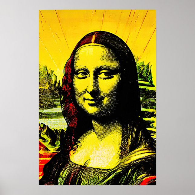 Mona Lisa Meme Pop Art  Poster (Framsidan)