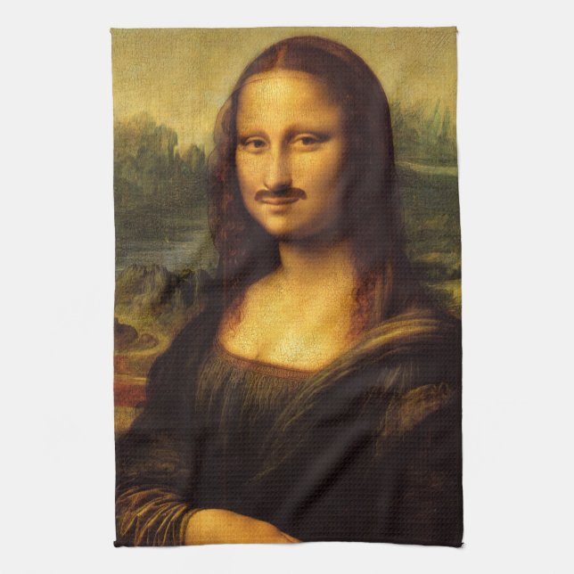 Mona lisa mustasch kökshandduk (Vertikal)