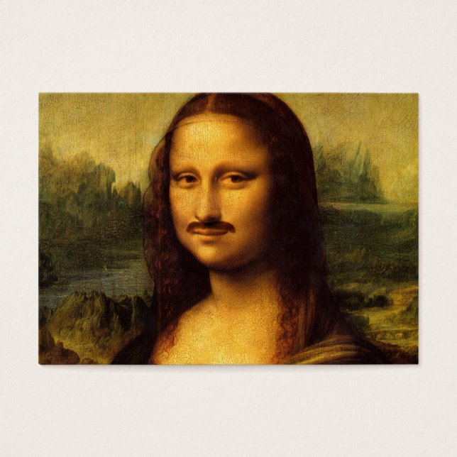 Mona lisa mustasch visitkort (Framsidan)